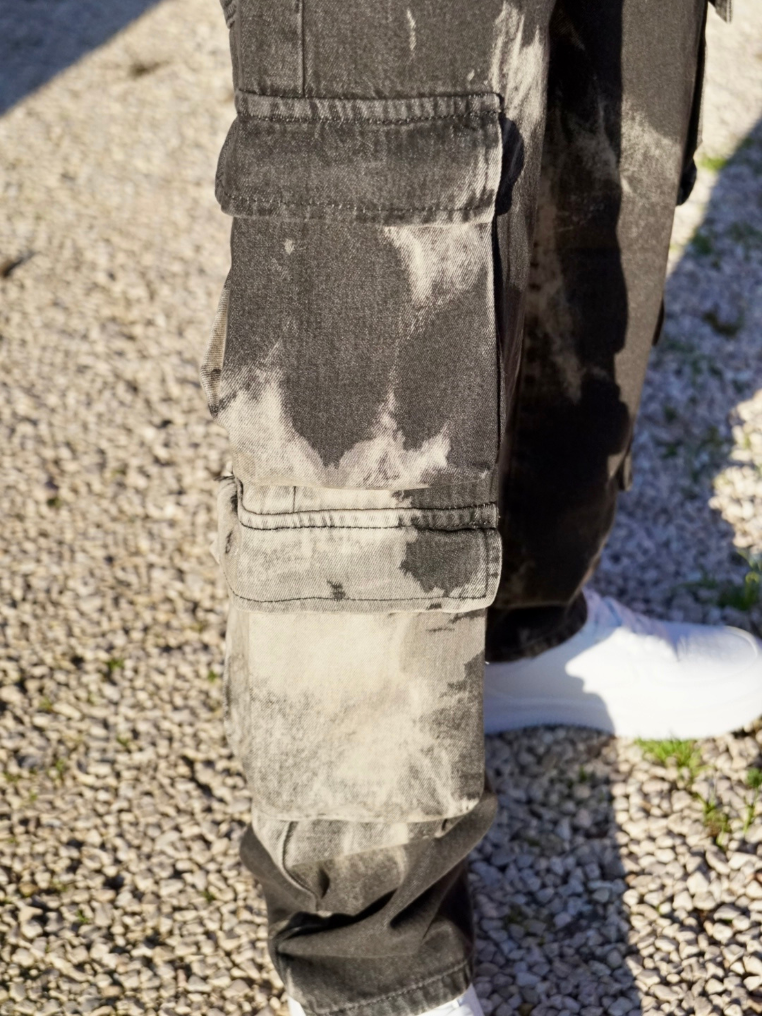 Pantalone Cargo Uomo Sabbia – Modello Slavato Streetwear