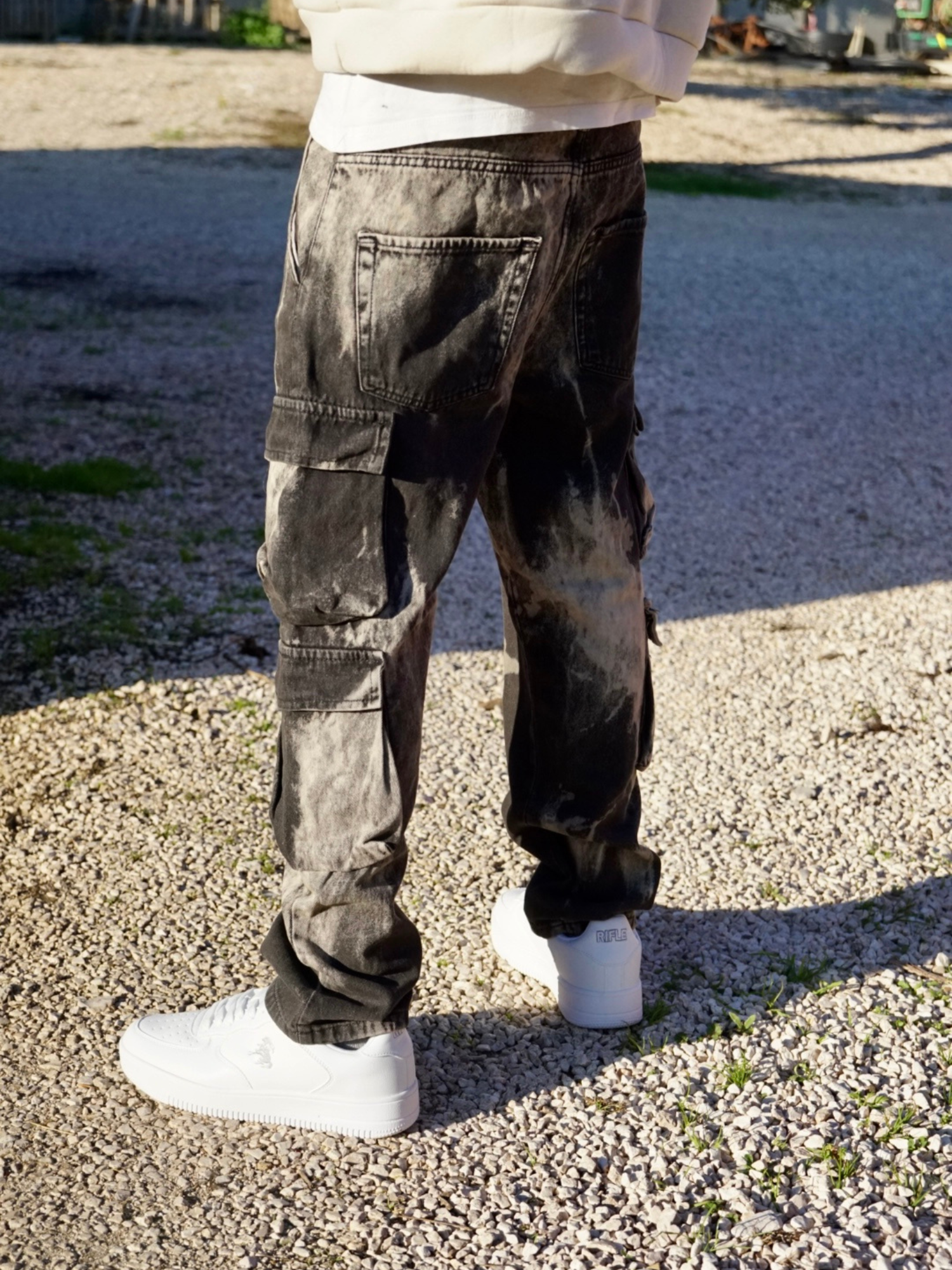 Pantalone Cargo Uomo Sabbia – Modello Slavato Streetwear