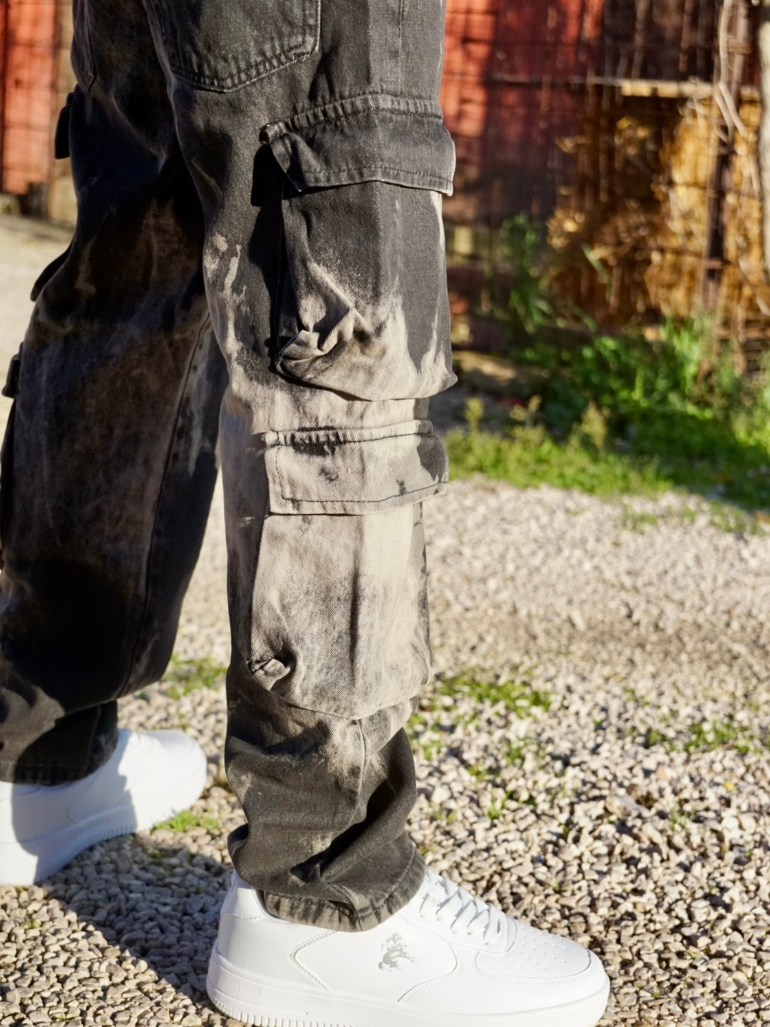 Pantalone Cargo Uomo Sabbia – Modello Slavato Streetwear